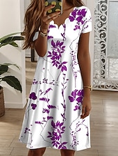 Dámské Mini šaty Tričkové šaty Letní šaty Áčkové šaty prázdniny Na běžné nošení Denní Běžný Květinový Grafika Krátký rukáv Do V Tmavě žlutá Žlutá Světle zelená Světlá růžová Léto Jaro levne květinové šaty-Dámské Mini šaty Tričkové šaty Letní šaty Áčkové šaty prázdniny Na běžné nošení Denní Běžný Květinový Grafika Krátký rukáv Do V Tmavě žlutá Žlutá Světle zelená Světlá růžová Léto Jaro