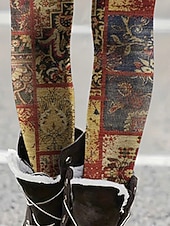  Per donna Pantaloni Leggings Leggings comodi Vintage Casual Lunghezza intera Vita Alta Floreale Elastico in vita Stampato Traspirabilità Confortevole Elasticizzato Vacanza Streetwear Abbigliamento