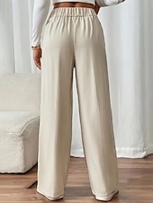 Жен. Широкие Костюм Мода Уличный стиль Полная длина Средняя талия Полотняное плетение Карман Эластичная талия Удобный Официальные Офис Для улицы Абрикосовый Серый Черный Светло-зеленый Осень Недорогие широкие ноги и высокая талия-Жен. Широкие Костюм Мода Уличный стиль Полная длина Средняя талия Полотняное плетение Карман Эластичная талия Удобный Официальные Офис Для улицы Абрикосовый Серый Черный Светло-зеленый Осень