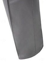 economico Chino-Per uomo Pantaloni Chinos Pantaloni plissettati Tasca Bottoni Semplice Comodità Formale Feste Lavoro Moda Stile Classico Nero Vino Micro-elastico