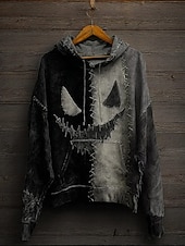 baratos Sweatshirt e Hoodie de Halloween-Mulheres Pulôver Moletom Com Capuz Gráfico Caveiras Moda Casual Estampado Manga Longa Com Capuz Tops regulares Rua Dia a Dia Casual Com Cordão Imprimir Preto Vermelho Roxo Laranja Verde Outono Inverno