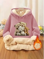 billige Dyr Topp-Dame Pullover hettegenser-genser Grafisk Dyr Bokstaver Varm Klassisk Fritid Langermet Med hette Vanlige topper Gate Hverdag Lomme Trykt mønster Svart Rosa Rød Grå Høst Vinter