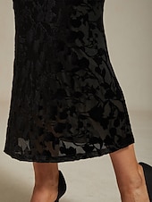 abordables Jupes-Femmes Jupe Trompette / Sirène Élégant ancien Maxi Taille haute Jupes Élastique Noir Printemps Velours
