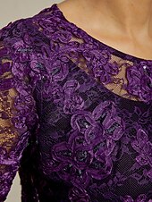 abordables Blazers et Costumes-veste blazer femme dentelle brodée paillettes ouvert devant élégant floral formel anniversaire fête mariage invité ouvert devant court col rond coupe régulière manches 3/4 vêtements d&#039;extérieur