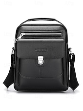 economico Borselli da uomo-borsa a tracolla da uomo in similpelle effetto ciottolo – borsa a tracolla vintage business-casual, multitasche, tracolla regolabile per lavoro, viaggi e spostamenti quotidiani