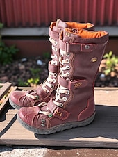 economico Stivali da combattimento-stivali da donna verdi con lacci alti fino al ginocchio – stivali da combattimento vintage da esterno per outfit autunnali, da fattoria, da festival e casual