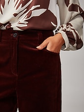 economico Pantaloni-pantaloni dritti in velluto a coste marrone rossiccio