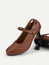 cheap 1950s-Women&#039;s Vintage Green Mary Jane Heels - 1950s-Style Round Toe Shoes with Scallop Details for Fall Work Looks,Daily Outfits and Vintage-Inspired Gatherings