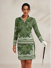 billiga Kvinnors golfkläder-Dam Vandringspolotröja Brun Långärmad Överdelar Golfkläder för damer Kläder Outfits Bär kläder
