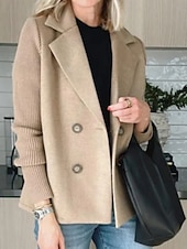 preiswerte Wintermäntel-Damen Mantel Bequem Atmungsaktiv Knöpfe Mode Täglich Einfach Outdoor Lässig Täglich Einreihig Regulär Revers Normale Passform Langarm Oberbekleidung Hellblau Schwarz Rosa Frühling Herbst