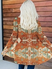 ieftine jachete casual-Pentru femei Sacou Cald Comfortabil Tiv neregulat Elegant Epocă Modă Modern Stradă Casual Îmbrăcăminte Atletică Zilnic Lung Fără Guler Potrivire Largă Manșon Lung Îmbrăcăminte exterioară Roșu-aprins