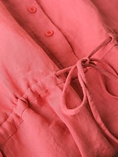 abordables Chemises-Femmes Robe Midi Robe trapèze Robe d&#039;été Occasionnel Quotidien Coupe régulière Uni Manche Courte Col montant Jaune Rouge Été