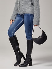 billige Bukser-Dame Jeans Full lengde Ankel-lengde Elegant Fritid Mørkeblå Sommer Høst Kryss-sesonger S M L