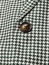 billiga Herrars klassiska kavajer-Herr Kavaj Företag Cocktailfest Bröllopsfest Mode Ledigt Vår Höst Polyester Hundtandsmönster Ficka Knappar Bekväm Dubbelknäppt Blazer Grön