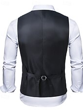 abordables Gilet pour homme-Homme Gilet Vacances Soirée Affaires Mode Occasionnel Printemps Automne Avec Poches Boutons Polyester Confortable Paisley Droit 1 bouton Revers en Pointe Coupe régulière Rouge Gilet