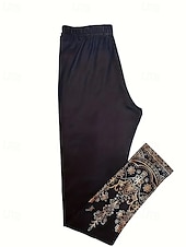 economico -Per donna Pantaloni Leggings Leggings comodi Casual Boho Lunghezza intera Vita Alta Fiore Elastico in vita Stampato Traspirabilità Confortevole Elasticizzato Vacanza Streetwear Abbigliamento