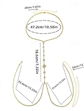 abordables Boda ACC-Cadena corporal de diamantes de imitación de plata para mujer: joyería glamurosa para escote pronunciado para fiestas nocturnas, ropa de club, bodas y ocasiones especiales.