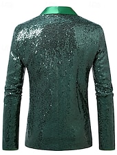 economico Blazer Classici da Uomo-Per uomo Blazer Affari Cocktail party Ricevimento di matrimonio Moda Casual Primavera Autunno Poliestere Semplice Tasca Bottoni Confortevole Monopetto Giacca Verde scuro