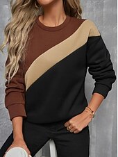 Women's Pullover Sweatshirt Graphic Geometric Fashion Casual Long Sleeve Round Neck Regular Tops Street Dailywear Casual Print Black Brown Fall Winter4