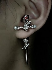 Χαμηλού Κόστους Αξεσουάρ Χαλοουίν-Γυναικεία Κρίκοι Ασημί Κόκκινο+Ασημί Κράμα Πανκ Βίντατζ Γκόθικ Cruce