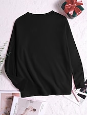 preiswerte Kunst &amp; Design T-Shirt-Damen T Shirt Druck Herz Grafik Vintage Stilvoll Klassisch Langarm Rundhalsausschnitt Rundhals Normale Oberteile Täglich Blau Schwarz Khaki Rosa Sommer Frühling Herbst