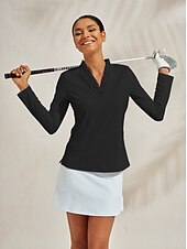 olcso Póló és Quarterzip-Női POLO trikó Fekete Fehér Rózsaszín Hosszú ujj Ing Női golffelszerelések ruhák ruhák, ruházat