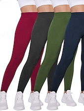 ieftine Jambiere simple-Pentru femei Pantaloni Jambiere Șic Stradă Casual Lungime totală Natural Simplu Talie elastică Comfortabil Stradă Concediu Sfârșit de săptămână Roșu Claret Negru Alb Roz Toamnă Fit regulat