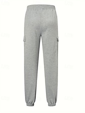 abordables pantaloni cargo da donna-Women's Cargo Pants Slacks Streetwear Casual Full Length Natural Plain Pocket Elastic Waist Comfortable Street Holiday Daily Wear Grey Black Army Green Fall Regular Fit