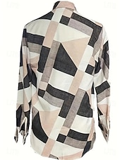 halpa Juhlapuserot-Naisten Paita Pusero Napit Painettu Skottiruutukuvio Pallokuosi Vapaa-aika Pitkähihainen Paitapuserokaula-aukko Tavalliset topit Päivittäin Työ Sininen Musta Valkoinen Punastuvan vaaleanpunainen Khaki