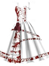 女性用スカルプリントミニドレス Aラインドレス カジュアル デイリー ホリデー レギュラーフィット スカル ノースリーブ スパゲッティストラップ ブラック ホワイト ワイン サビレッド 夏 春 秋 お買い得  頭蓋骨と骨のドレス-女性用スカルプリントミニドレス Aラインドレス カジュアル デイリー ホリデー レギュラーフィット スカル ノースリーブ スパゲッティストラップ ブラック ホワイト ワイン サビレッド 夏 春 秋