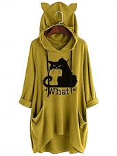 Femmes Sweat à capuche Uni Streetwear Occasionnel manche longue À capuche Hauts Réguliers Rue Fête Avec Poches Imprimé Jaune Rose Claire Bleu Gris Automne Hiver abordables Animaux Tops-Femmes Sweat à capuche Uni Streetwear Occasionnel manche longue À capuche Hauts Réguliers Rue Fête Avec Poches Imprimé Jaune Rose Claire Bleu Gris Automne Hiver