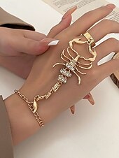 voordelige Halloween Accessoires-Halloween-armband met schorpioenvormige strasssteentjes voor dames, stoere punkstijl, perfect voor feestoutfits en gewaagde kostuums