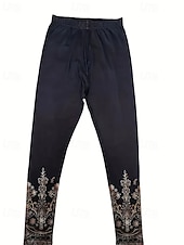 economico -Per donna Pantaloni Leggings Leggings comodi Casual Boho Lunghezza intera Vita Alta Fiore Elastico in vita Stampato Traspirabilità Confortevole Elasticizzato Vacanza Streetwear Abbigliamento