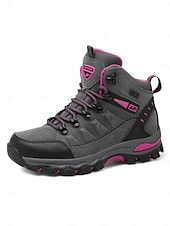preiswerte Damen-Sneaker-Wasserdichte Wanderstiefel für Damen – violette High-Top-Outdoor-Trailschuhe mit Knöchelstütze für Trekking, Camping und Bergabenteuer