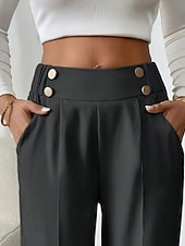 Жен. Широкие Костюм Мода Уличный стиль Полная длина Средняя талия Полотняное плетение Карман Эластичная талия Удобный Официальные Офис Для улицы Абрикосовый Серый Черный Светло-зеленый Осень Недорогие широкие ноги и высокая талия-Жен. Широкие Костюм Мода Уличный стиль Полная длина Средняя талия Полотняное плетение Карман Эластичная талия Удобный Официальные Офис Для улицы Абрикосовый Серый Черный Светло-зеленый Осень