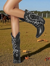 halpa Cowboy &amp; Western Boots-Naisten khakiväriset cowboy-saappaat, joissa on mokkanahkaa ja matala korko, ja jotka sopivat sekä ulkoiluun että maaseudulle.