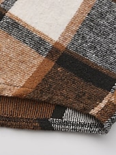 economico Giubbotti Casual-Per uomo Giacca Camicia Giacca Casual Vacanza Quotidiano Calore Termico Tasca Primavera Autunno Plaid Moda Classico Bavero Regolare Grigio scuro Giallo Arancione Grigio chiaro Rosé Giacca