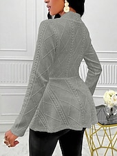 preiswerte Blazer &amp; Anzüge-Damen Wintermantel Bequem Atmungsaktiv Knöpfe Mode Täglich Einfach Outdoor Lässig Täglich Einreihig Regulär V Ausschnitt Normale Passform Langarm Oberbekleidung Schwarz Weiß Rosa Frühling Herbst
