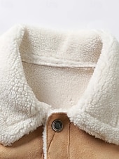 preiswerte Herrenjacken &amp; Herrenmäntel-Herren Winterjacke Fleecejacke Freizeitjacke Urlaub Täglich Thermowarm Tasche Fleece Herbst Winter Einfach Mode Streetwear Revers Regulär Schwarz Khaki Jacken
