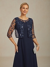 Damskie Marynarka Kurtka Lekki Koronka Haft Cekiny Elegancja Kwiaty Formalny Rocznica Impreza Gość weselny Otwarty przód Krótkie Wycięcie pod szyją Regularny Rękaw 3/4 Odzież wierzchnia Granatowy tanie Marynarki i garnitury-Damskie Marynarka Kurtka Lekki Koronka Haft Cekiny Elegancja Kwiaty Formalny Rocznica Impreza Gość weselny Otwarty przód Krótkie Wycięcie pod szyją Regularny Rękaw 3/4 Odzież wierzchnia Granatowy