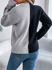 economico Blusa e Camicie di Halloween-Maglione da donna Halloween con zucca casual morbido grafica colletto a coste maniche lunghe top regolari lavorato a maglia arancione khaki autunno inverno pre-autunno