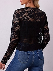 cheap Wedding Guest Wraps-Mother's Wraps Elegant Sun Protection Long Sleeve Lace Wedding Wraps With Pure Color For Formal Summer
