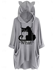 Femmes Sweat à capuche Uni Streetwear Occasionnel manche longue À capuche Hauts Réguliers Rue Fête Avec Poches Imprimé Jaune Rose Claire Bleu Gris Automne Hiver abordables Animaux Tops-Femmes Sweat à capuche Uni Streetwear Occasionnel manche longue À capuche Hauts Réguliers Rue Fête Avec Poches Imprimé Jaune Rose Claire Bleu Gris Automne Hiver