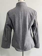 billige Vinterjakker-Dame Trenchcoat Hold Varm Bekvem Lomme Knapper Mote Utendørs عادي Ut på byen Helg Enkeltkneppet Normal Høy krage Normal Langermet Yttertøy kaffe Grå Høst Vinter