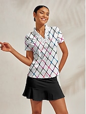 abordables Ropa de golf femenina-Mujer Camisas de polo Blanco Manga Corta Camiseta Ropa de golf para damas Ropa Trajes Ropa Ropa