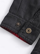 preiswerte Cargo-Jacken-Herren Leichte Jacke Cargo-Jacke Freizeitjacke Urlaub Täglich Atmungsaktiv Tasche Herbst Winter Einfach Mode Klassisch Revers Regulär Schwarz Blau Khaki Jacken