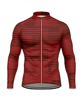 Voor heren Tops Wielrenshirt Grafisch Geometrisch Abstract Lange mouw Fietsen Shirt Kleding Bovenlichaam met 3 achterzakken Zon Zonbescherming Sneldrogend Reflecterende strips Sport Rood Kleding voordelige Heren shirts-Voor heren Tops Wielrenshirt Grafisch Geometrisch Abstract Lange mouw Fietsen Shirt Kleding Bovenlichaam met 3 achterzakken Zon Zonbescherming Sneldrogend Reflecterende strips Sport Rood Kleding