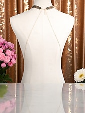 tanie Naszyjnik damski-Złoty łańcuszek wielowarstwowy dla kobiet – wyrazista biżuteria z drapowanymi łańcuszkami na pokazy mody, wieczorne przyjęcia, stroje plażowe i specjalne okazje