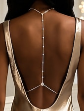 halpa Naisten kaulakoru-naisten selkänojalla laskostettu vartalonmyötäinen koru, jossa herkkiä helmi- ja kristalliyksityiskohtia, elegantteja koruja juhlapuvuihin, iltajuhliin, häihin ja erityistilaisuuksiin
