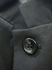 levne Pánské klasické blejzry-Pánské Blejzr Obchod Koktejlový večírek Svatebnívečírek Módní Na běžné nošení Jaro Podzim Polyester Bez vzoru Kapsy Knoflíky Pohodlné Jednořadé Blejzr Černá